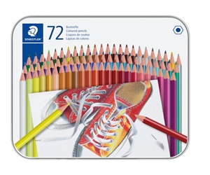 Staedtler Crayon de couleur hexagonal dans une boîte en métal assortie (72)